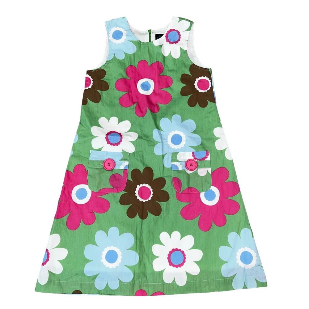 Mini Boden Bold Print Floral Shift Dress 9/10 Girls